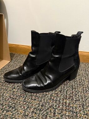 Agl Black Leather Chelsea Ankle Boots